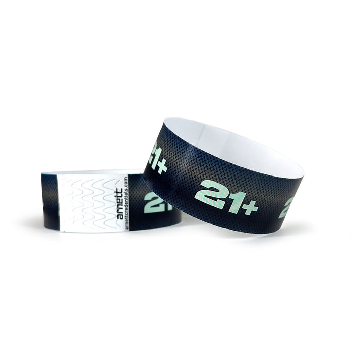 21+ | Full Color Tyvek Wristbands - Backstage Supplies 