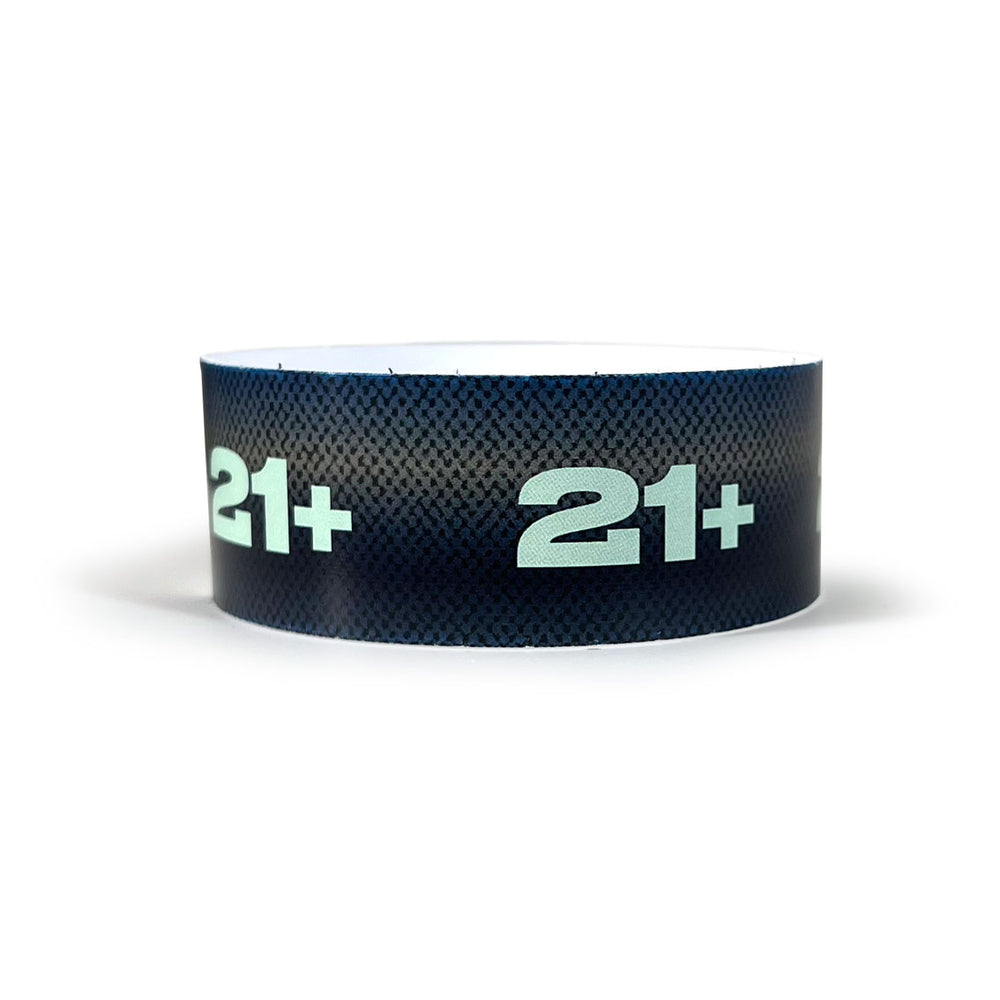 21+ | Full Color Tyvek Wristbands - Backstage Supplies