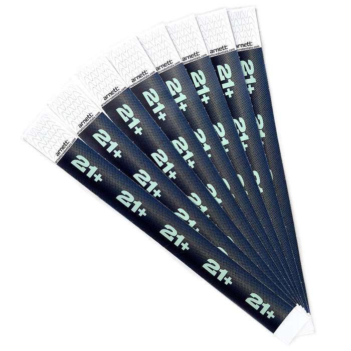21+ | Full Color Tyvek Wristbands - Backstage Supplies