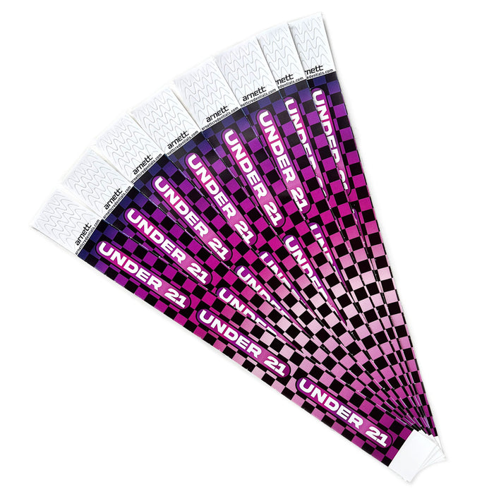 Under 21 - Checkered | Full Color Tyvek Wristbands - Backstage Supplies