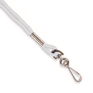 White Round Cord Lanyards - Backstage Supplies