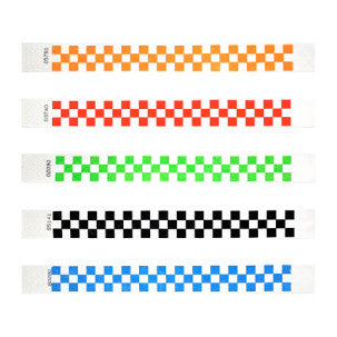 Tyvek Checker Pattern  Wristbands - Free Shipping! - Backstage Supplies