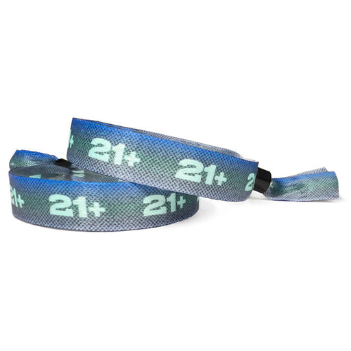 Full Color Cloth Wristbands | Over 21 - Backstage Supplies