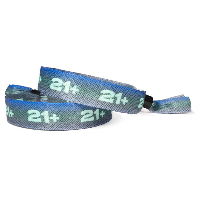 Full Color Cloth Wristbands | Over 21 - Backstage Supplies