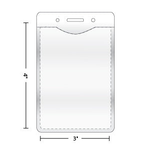 Vinyl Vertical Badge Holder 3" x 4" - Backstage Supplies