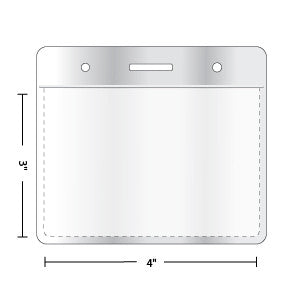 Vinyl Badge Holder Horizontal 4" x 3" with Slot - Backstage Supplies