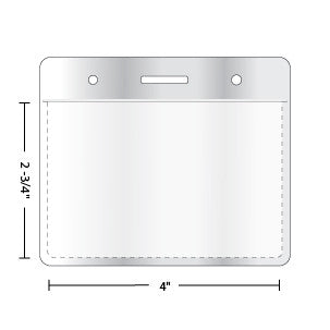 Vinyl Horizontal Badge Holder 4" x 2.75" - Backstage Supplies