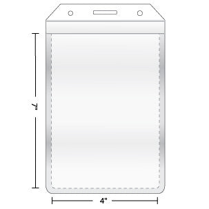 Vinyl Vertical Badge Holder 4" x 7" - Backstage Supplies