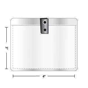 Vinyl Horizontal Badge Holder with Clip - Backstage Supplies