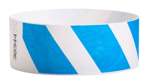 Blue Stripes 1" Tyvek Wristbands - Backstage Supplies