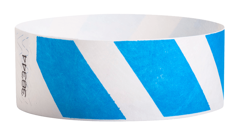 Blue Stripes 1" Tyvek Wristbands - Backstage Supplies