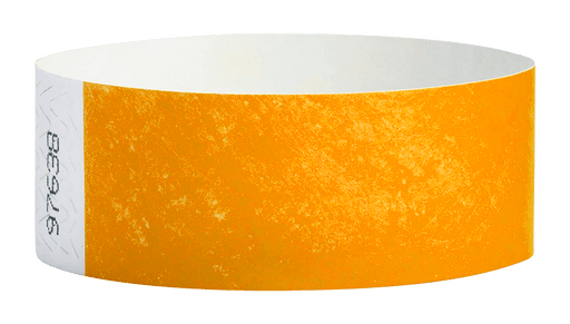 Neon Orange Tyvek Solid Wristbands - Backstage Supplies
