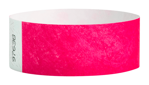 Neon Pink Tyvek Solid Wristbands - Backstage Supplies
