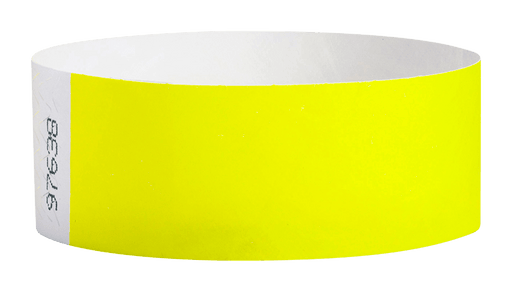 Neon Yellow Tyvek Solid Wristbands - Backstage Supplies