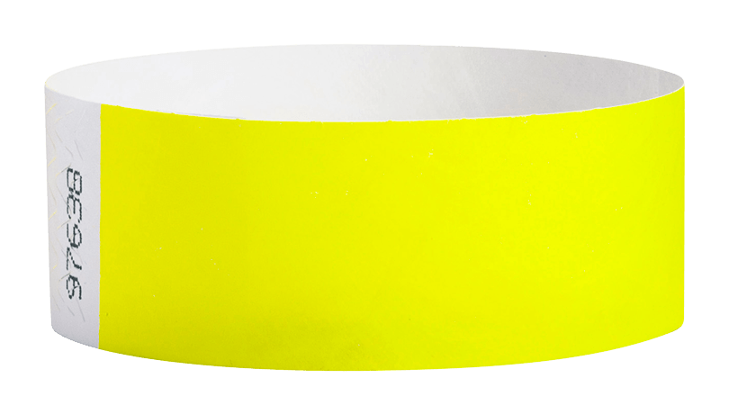 Neon Yellow Tyvek Solid Wristbands - Backstage Supplies