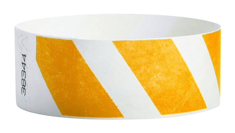 Orange Stripes 1" Tyvek Wristbands - Backstage Supplies