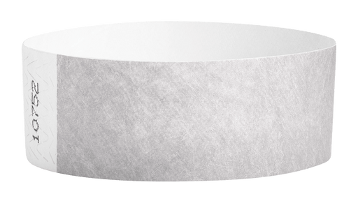 Silver Tyvek Solid Wristbands - Backstage Supplies