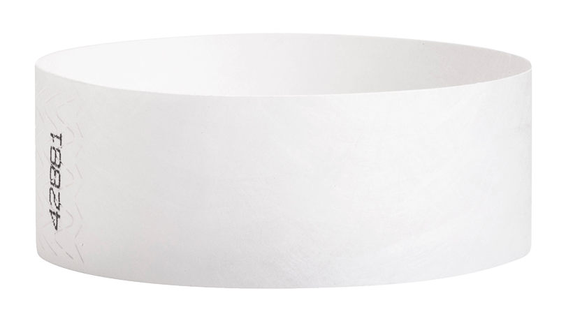 White Tyvek Solid Wristbands - Backstage Supplies