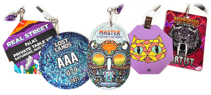 Laminated event badges and backstage passes