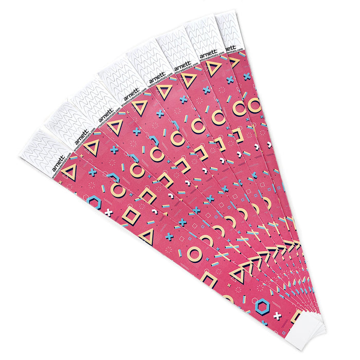 90's | Full Color Tyvek Wristbands - Backstage Supplies 