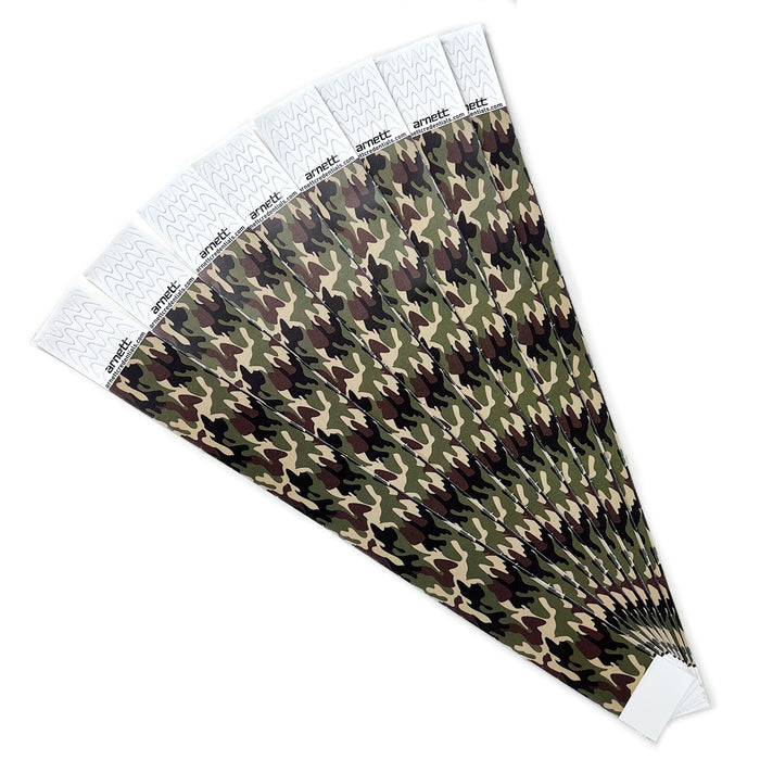 Camo | Full Color Tyvek Wristbands - Backstage Supplies 