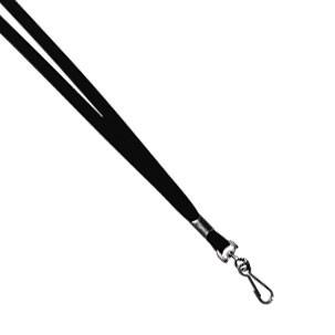 Flat Lanyards with Swivel Hook - Black - (1/2") - Backstage Supplies