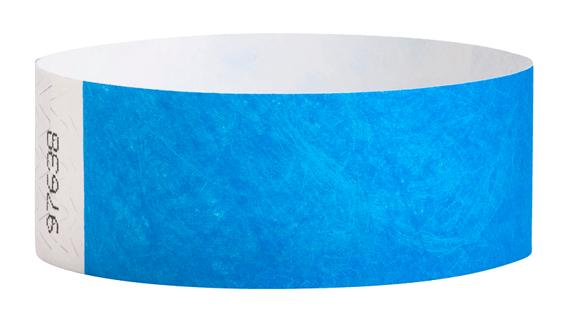 Neon Blue Tyvek Solid Wristbands - Backstage Supplies