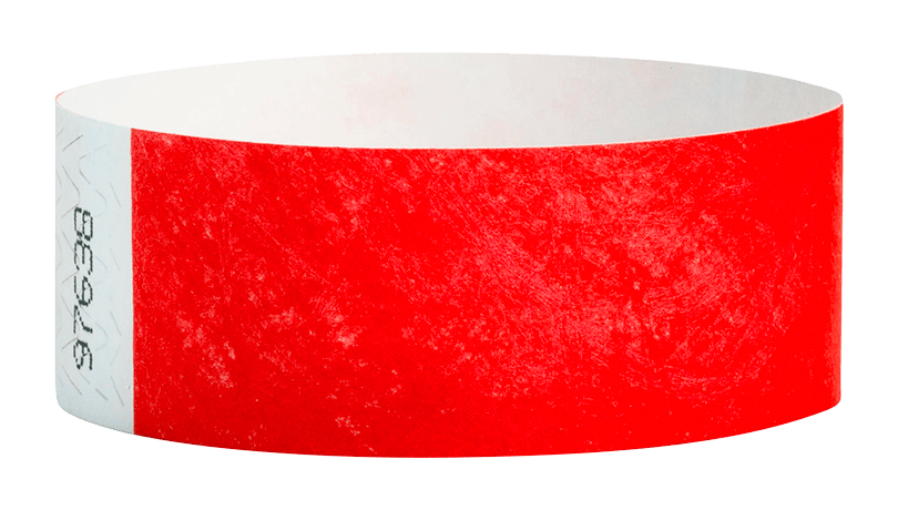 Neon Red Tyvek Solid Wristbands - Backstage Supplies
