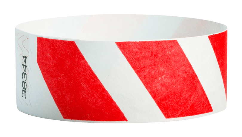 Red Stripes 1" Tyvek Wristbands - Backstage Supplies
