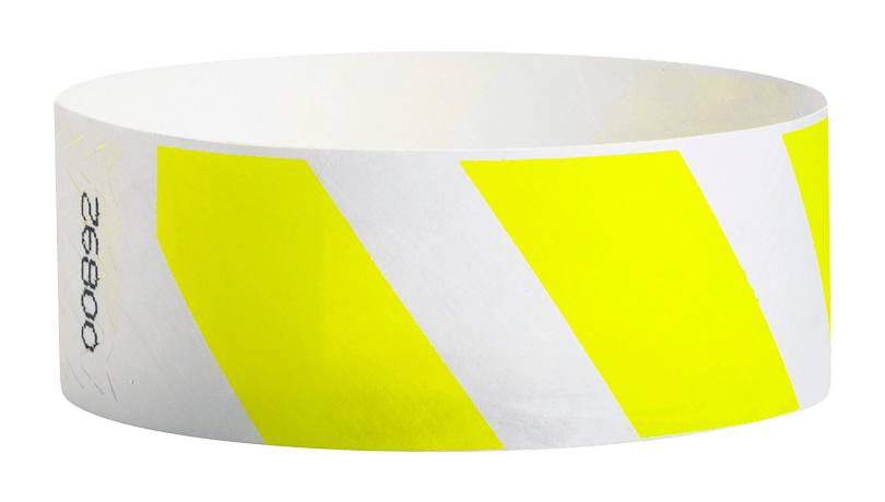 Yellow Stripes 1" Tyvek Wristbands - Backstage Supplies